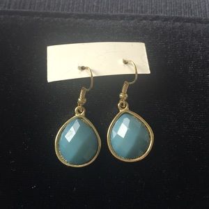Gold and turquoise drop earring